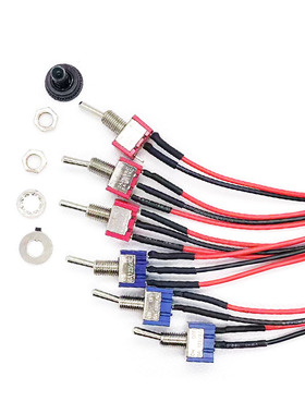 钮子开关带线 2脚 3脚 2档 3档 摇头摇臂开关MTS-102 101 103带线