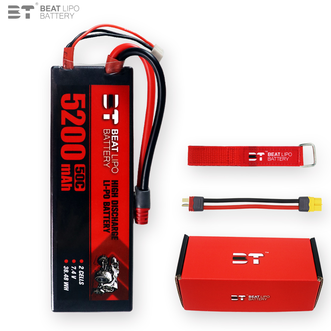 BT LIPO倍特电池5200mAh/2S//3S/50C/模型赛车竞赛锂电池