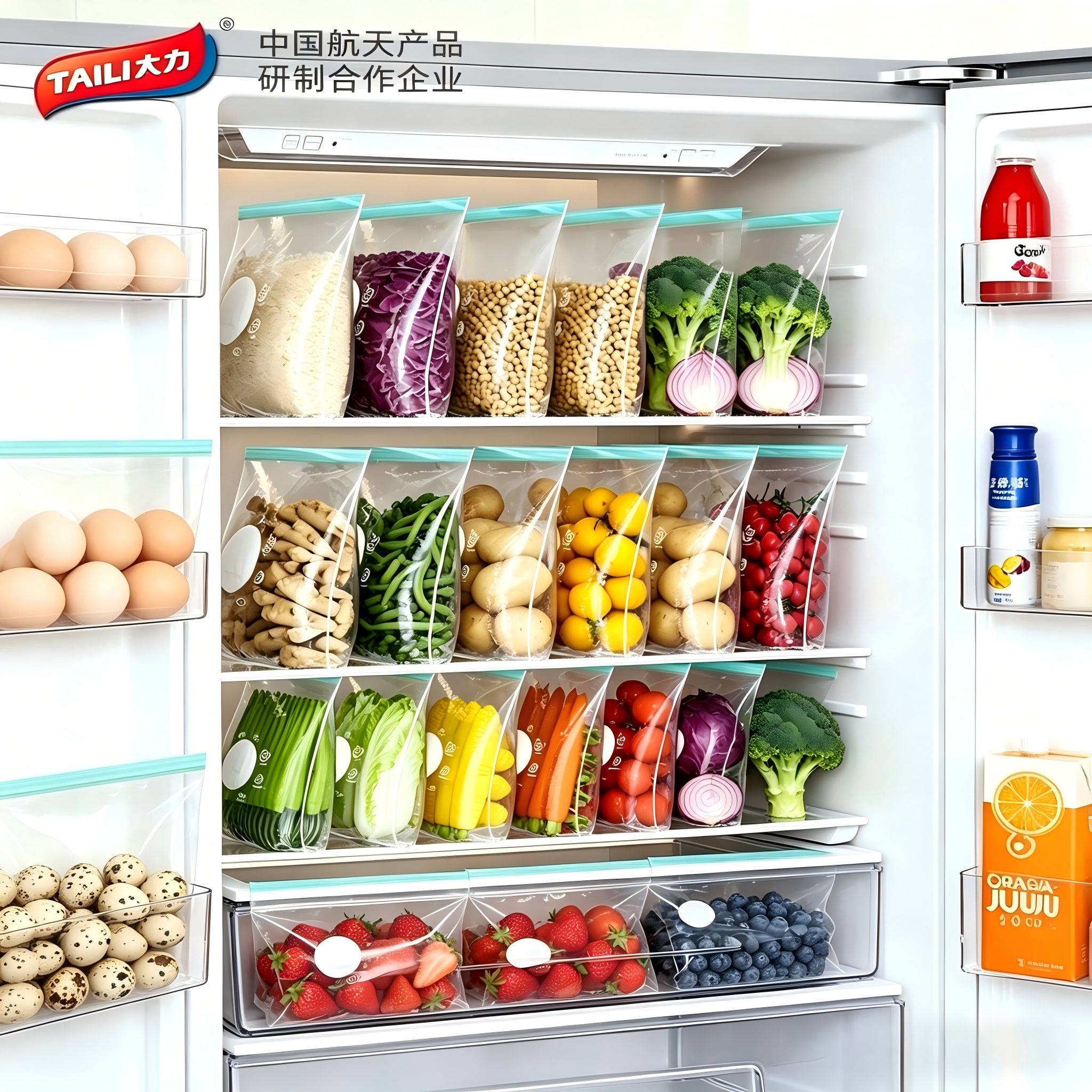 太力保鲜袋食品级家用密封袋冰箱专用带封口塑封自封袋子厨房冷冻