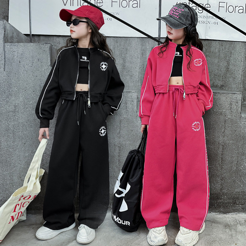 女童运动套装2025新款洋气女儿童运动套装