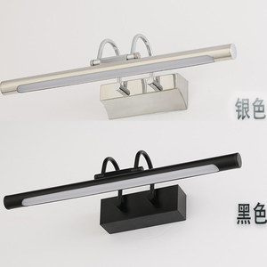 家用防雾LED镜前灯不锈钢银色镜灯欧式壁灯浴室卫生间镜柜灯化妆
