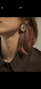 彝族布古天然贝壳纯银纯手工包边耳环高级感时尚耳饰少数民族风