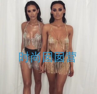 夜店演出DJ饰品 性感胸链挂须身体链BY450 欧美身体链body chains