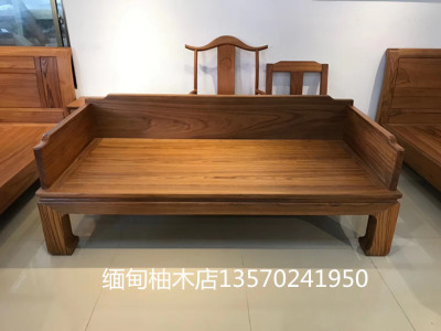 正宗缅甸黑线老柚木罗汉床实木罗汉床