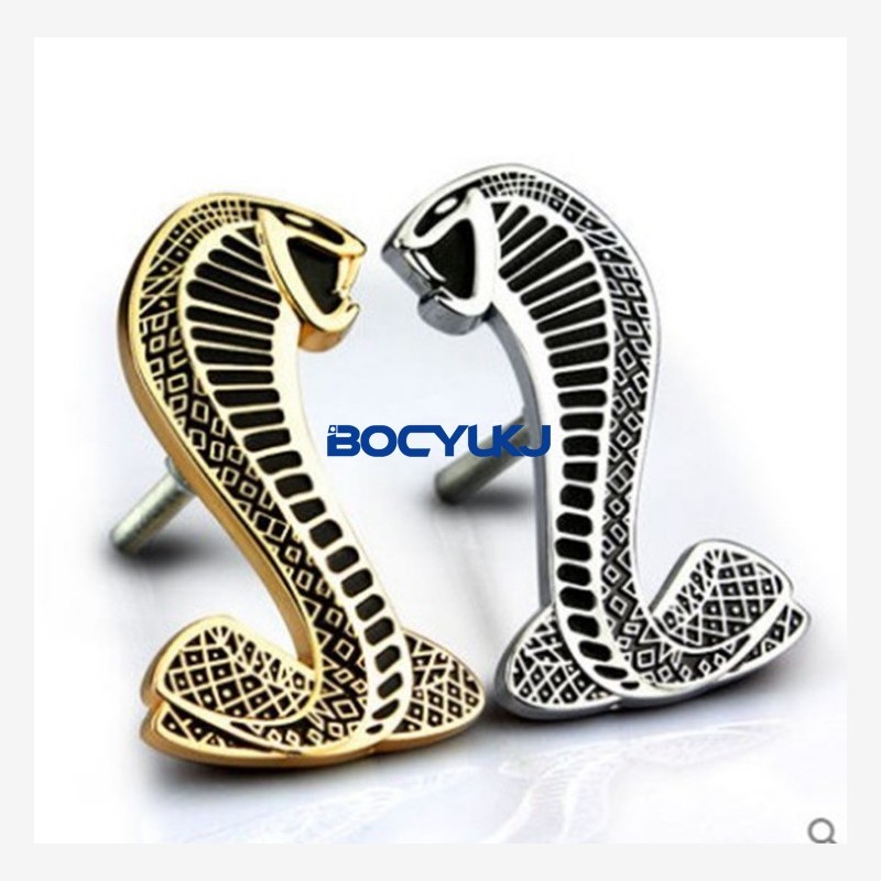 3D立体金属中网车标贴 汽车野马改装眼镜蛇车贴 蛇蝰蛇中网标