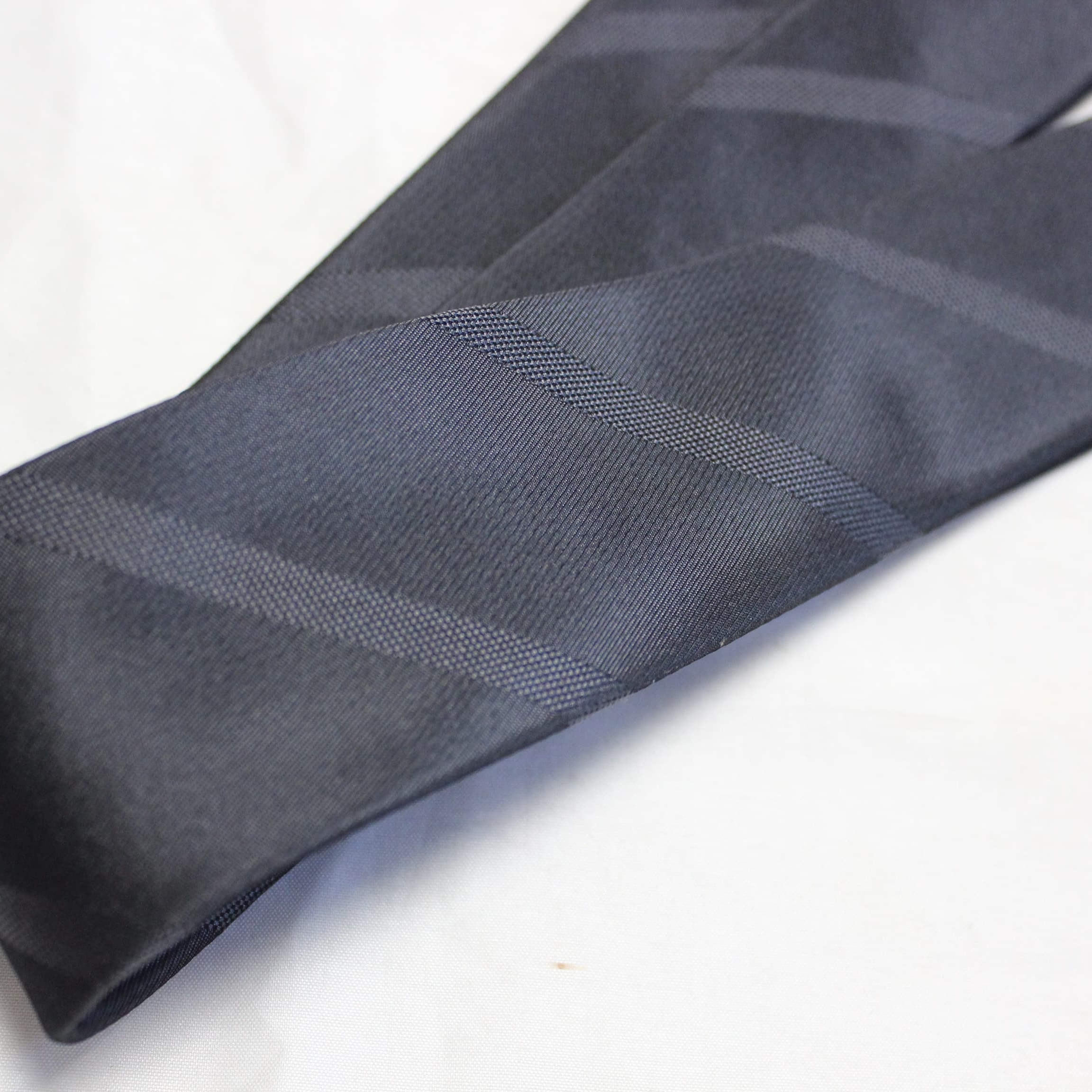 蚕丝真丝色织提花领带真丝深灰色接近黑条纹休闲正装6.5CM