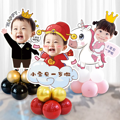 生日气球迎宾牌kt板装饰头像定制