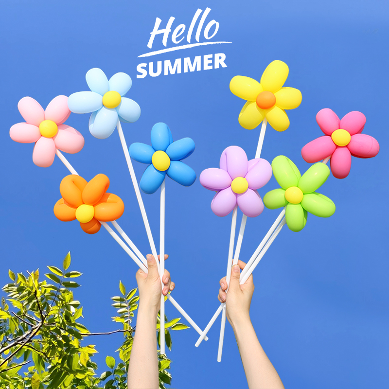 六一气球装饰手持花朵小雏菊儿童生日场景布置户外拍照道具61