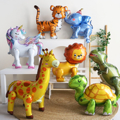 气球动物装 饰儿童生日周岁卡通可爱派对站立幼儿园教室场景布置