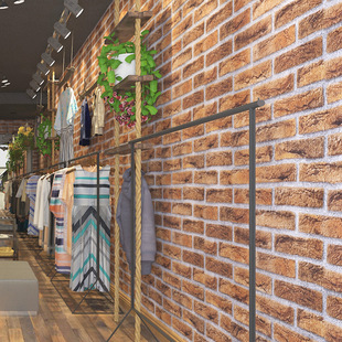 中式复古砖纹墙纸自粘红砖青砖仿古砖头立体砖块文化石背景墙壁纸