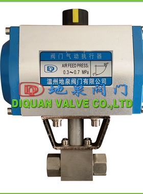 Q611F-320P气动高压球阀 锻不锈钢304二通阀体 GT双作用 内螺纹