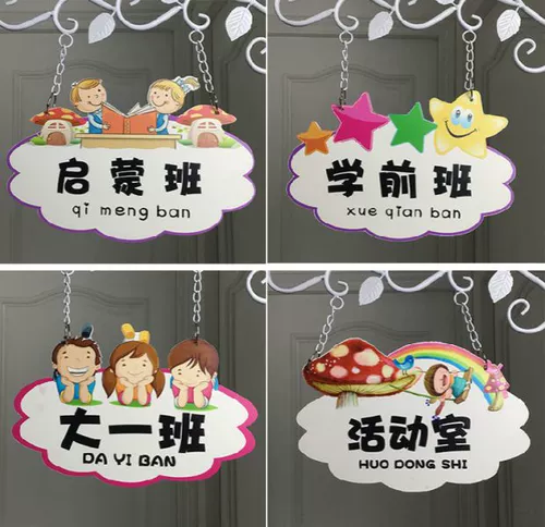 Индивидуальный учебный класс обучения по торговле детским садом для поддержки основной и средней школы Creative Classroom Door Card Cute Logo