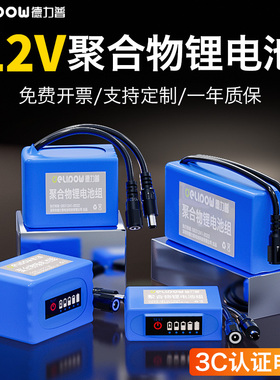 3C认证】12v聚合物锂电池组大容量移动电源24伏户外音响LED灯电瓶