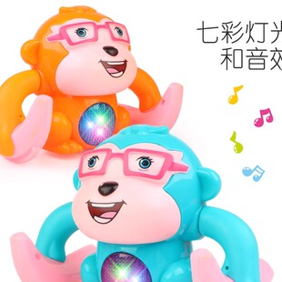 声控感应翻滚猴拍手即走益智声光电动翻斗猴翻跟头猴子儿童玩具