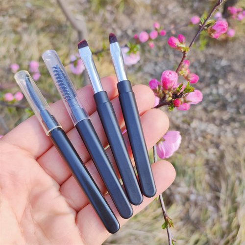 眉刷唇刷睫毛刷月牙刷螺旋刷便捷带盖勾勒眉刷化妆刷套装彩妆美妆