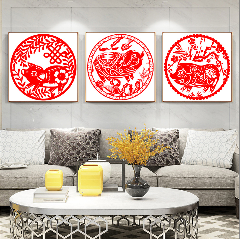 生肖福猪小幅十字绣2019新款线绣客厅小件卧室挂件简单绣剪纸小猪|ruв категории домашний ткань, вышивка крестом и инструментов, принадлежностей, вышивка крестом suite - от Buy2taobao.com для оказания профессиональной услуги покупки агента Taobao