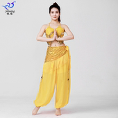 2025新款 肚皮舞印度舞文胸吊币雪纺圆环流苏表演服舞台演出服套装