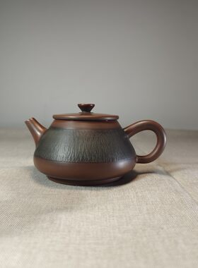 跳刀纹钦州坭兴陶茶壶原矿