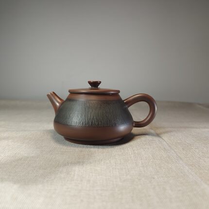 广西钦州坭兴陶纯手工拉坯泡茶壶跳刀工艺窑变茶具非紫砂建水紫陶