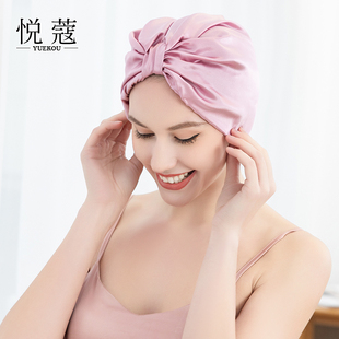 法式真丝睡帽孕妇产妇睡眠月子帽桑蚕丝护发防乱发家居帽子浴帽女