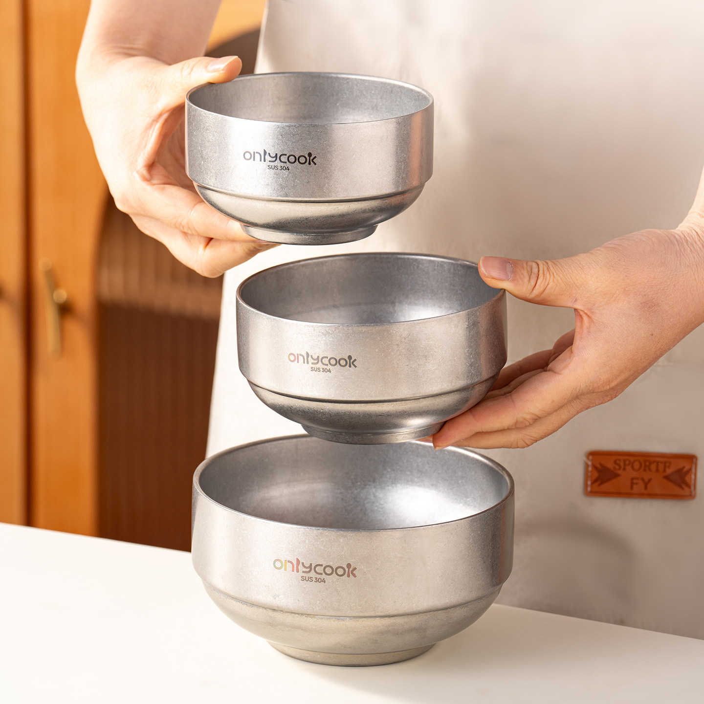 onlycook做旧304不锈钢碗加深双层成人饭碗大汤碗面碗儿童碗餐具,餐饮具,碗,淘宝优惠券,粉丝福利购,淘宝优惠卷