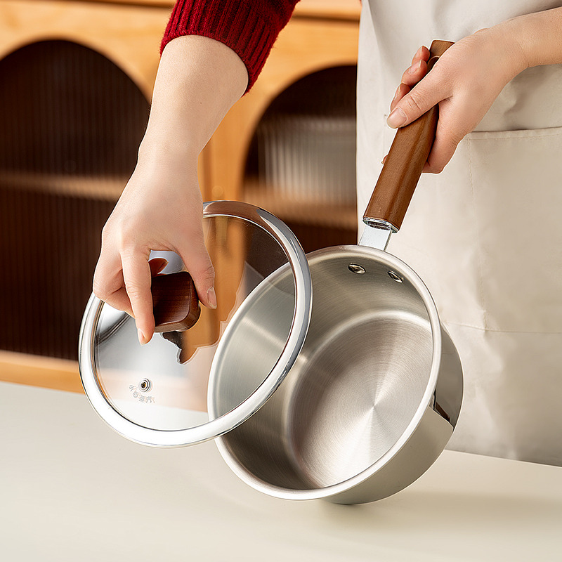onlycook无涂层奶锅304不锈钢