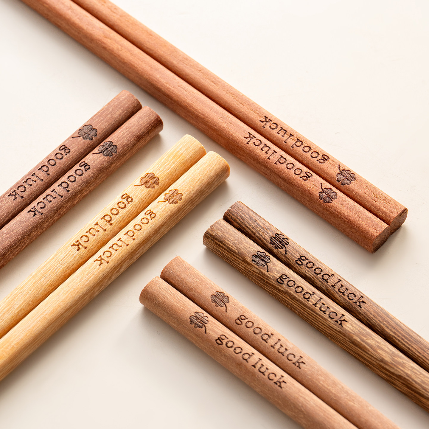 onlycook五色原木筷子无漆无蜡