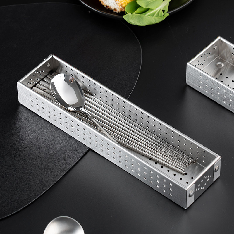 cook厨房消毒柜筷子盒家用不锈钢餐具收纳盒置物架沥水筷子架