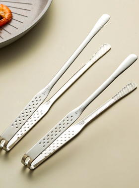 onlycook长柄316L不锈钢烤肉夹烧烤食品食物夹厨房专用煎牛排夹子