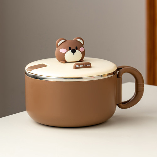 onlycook304泡面碗带盖可沥水