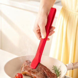 onlycook硅胶食品夹食品级烤肉夹子家用煎牛排烤肠食物夹烧烤工具