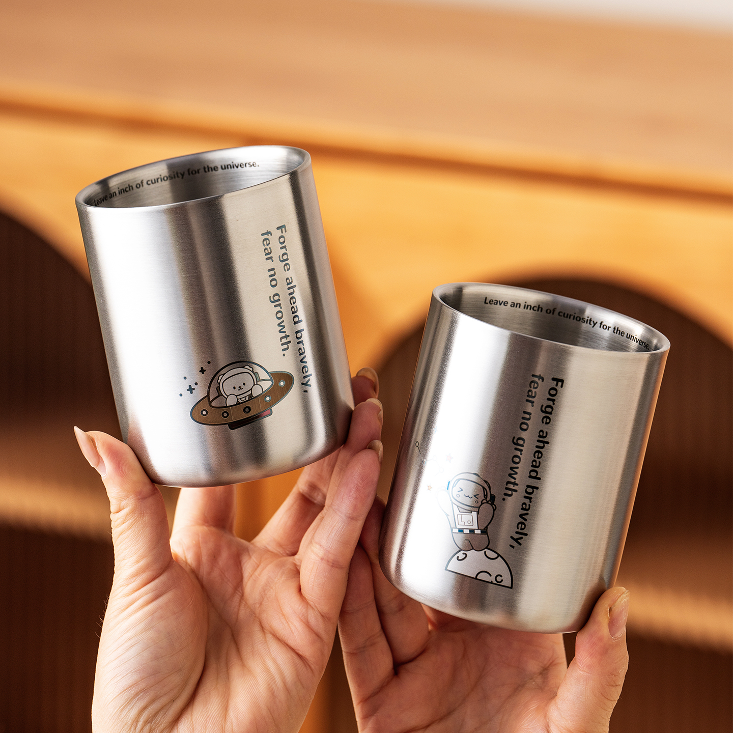 onlycook双层抗菌304不锈钢水杯