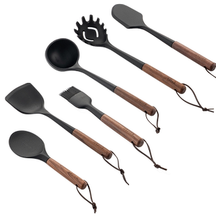 onlycook食品级硅胶厨具木柄锅铲不粘锅专用炒菜铲子家用汤勺饭勺