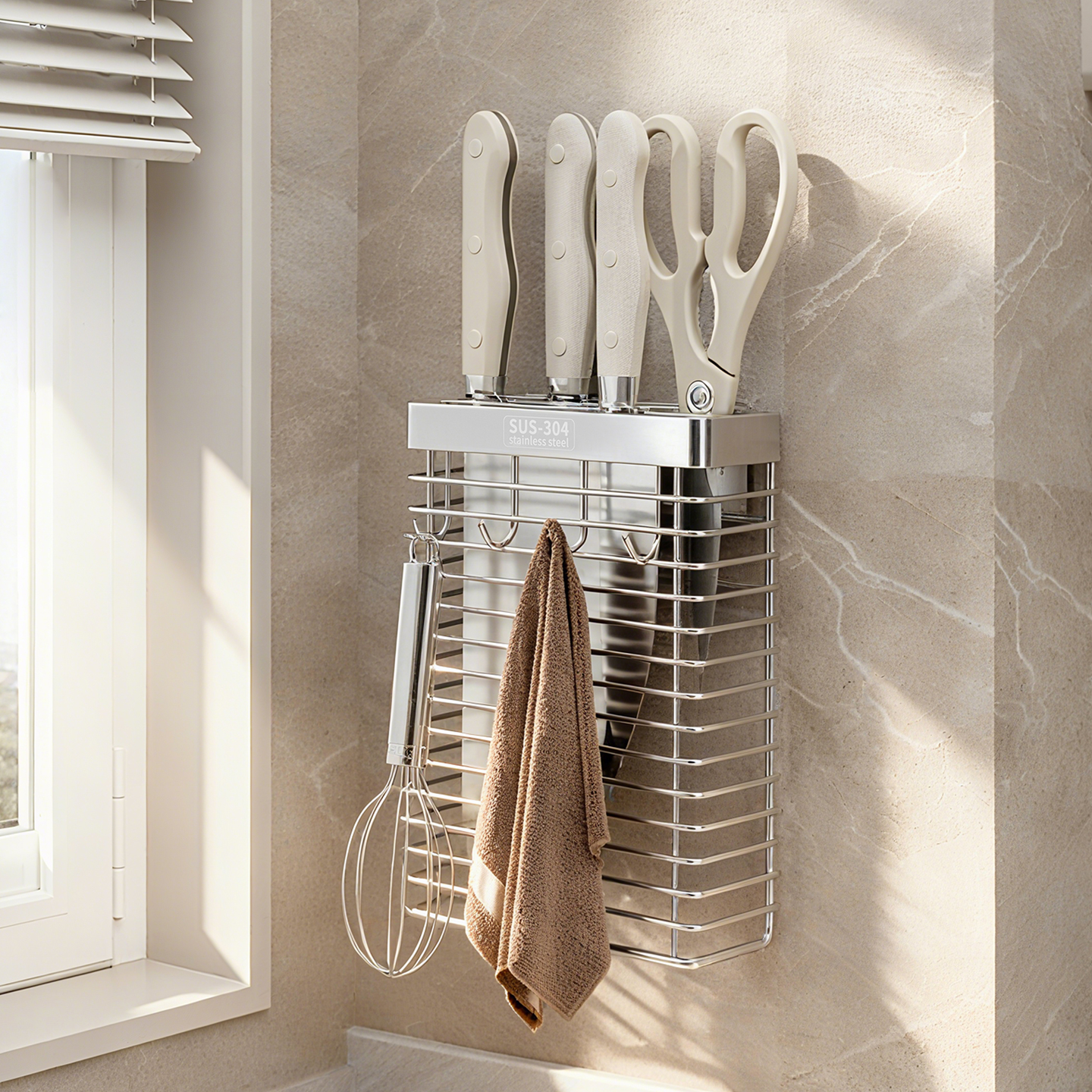 onlycook壁挂式304不锈钢刀架