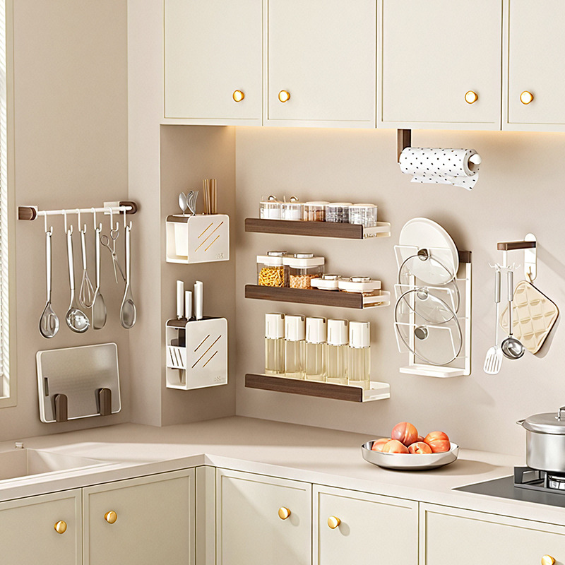 onlycook胡桃木厨房多功能置物架