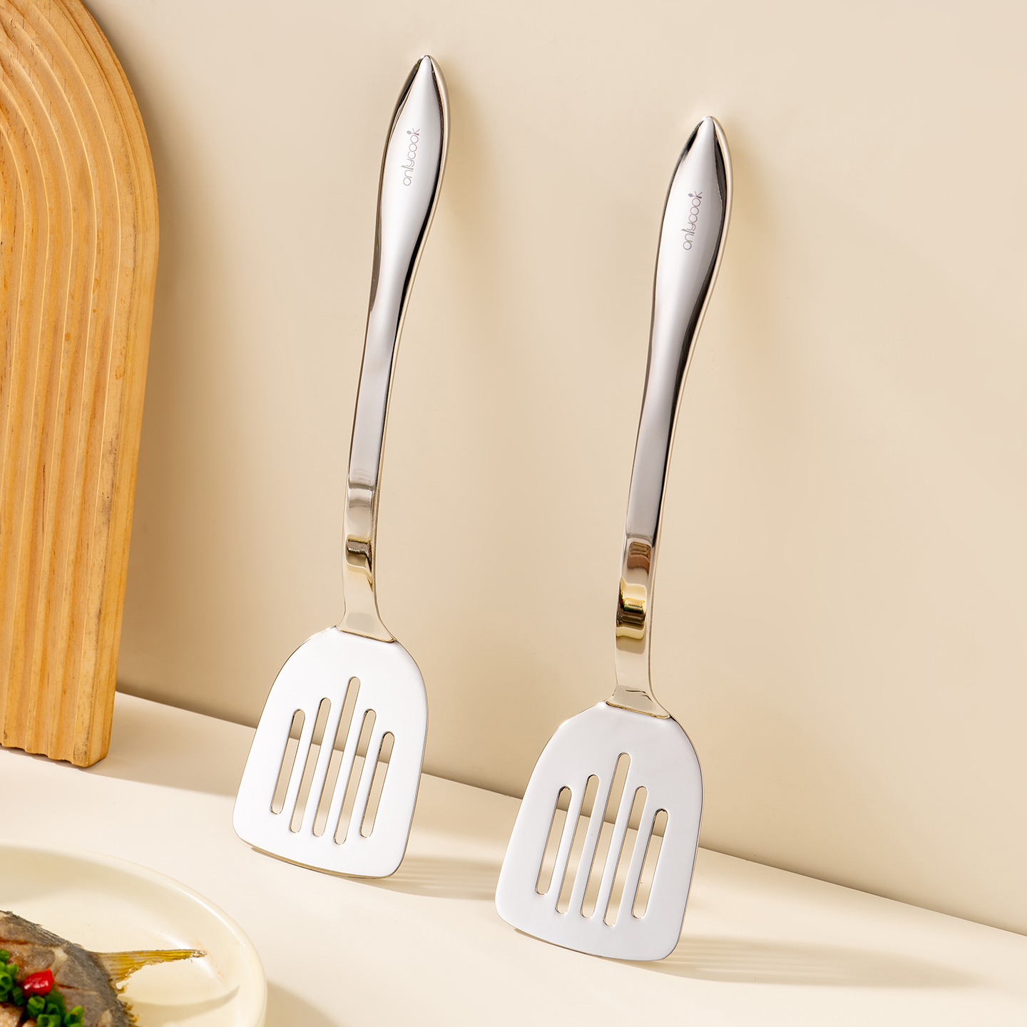 onlycook316L不锈钢煎铲沥油铲