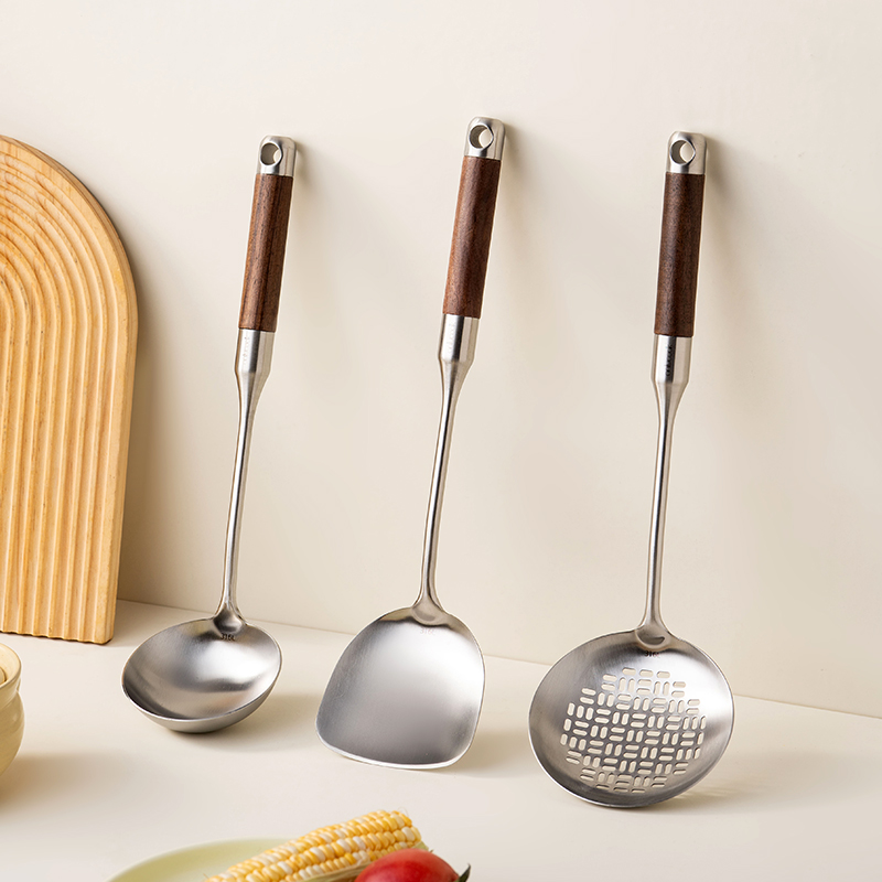 onlycook胡桃木316L钢大锅铲套装