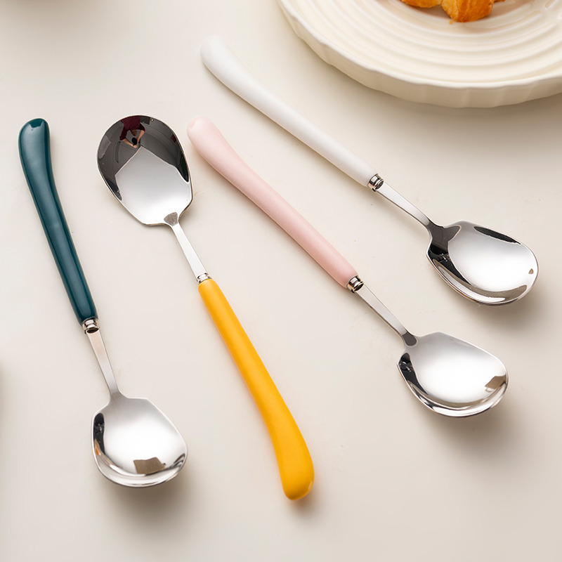 onlycook陶瓷手柄勺子304不锈钢