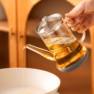 onlycook不挂油玻璃油壶家用厨房大容量装油罐带刻度酱油醋调料瓶