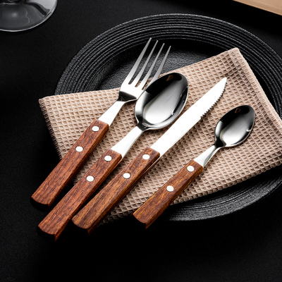onlycook花梨木柄高档西餐刀叉勺