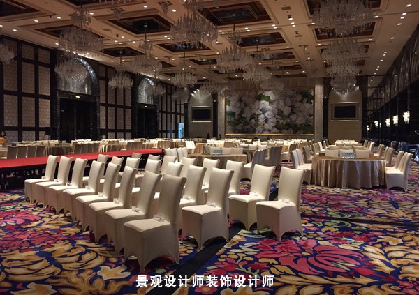 宴会厅设计案例效果图 豪华 吊灯 墙砖 家私 简约 轻奢 酒店大堂