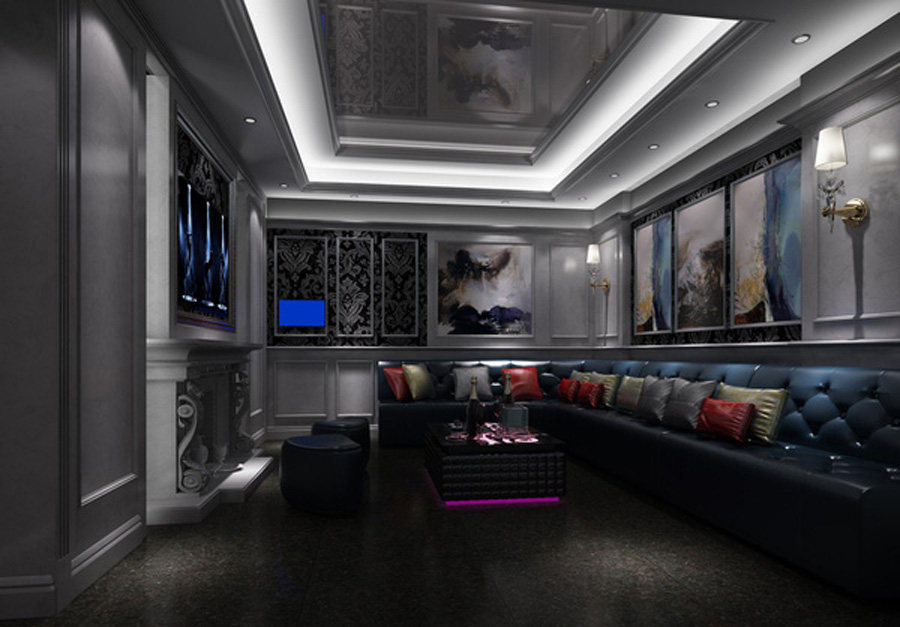 ktv设计案例效果图 ktv门面 ktv门脸 ktv牌匾 闪光灯 聚光灯