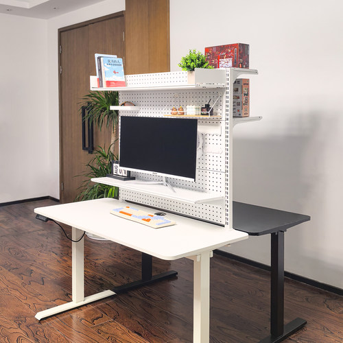 双面夹式升降桌面洞洞板置物架