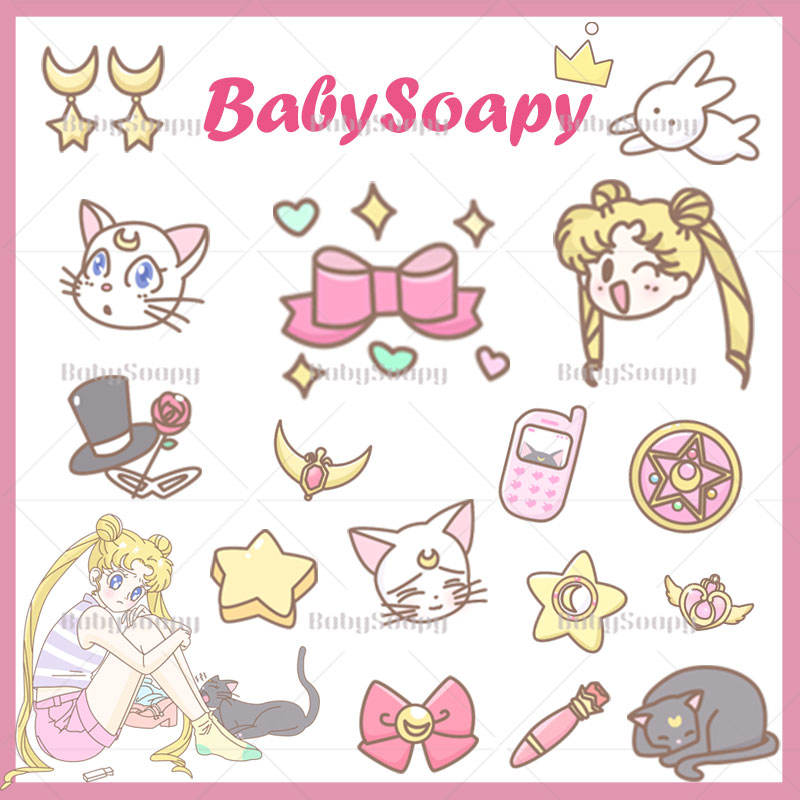 BabySoapy静态图 美少女战士月野兔png免抠透明图可爱素材贴纸S19