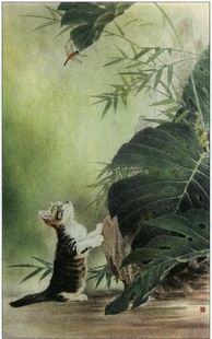 工笔国画底稿 邢诚爱工笔猫白描7#打印稿宣纸稿学习临摹