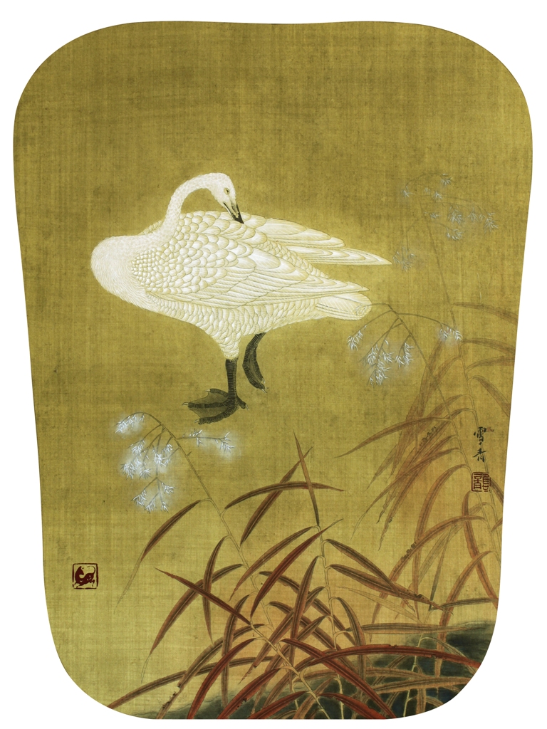 工笔画底稿 龚雪青 雁 鹅 芦苇白描2#打印稿毛笔勾线宣纸稿