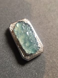 【赏】木易日辰 天然翡翠冰蓝水霸气龙头18k吊坠路路通腕带多用款