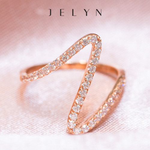 闪电印记戒指18K玫瑰金