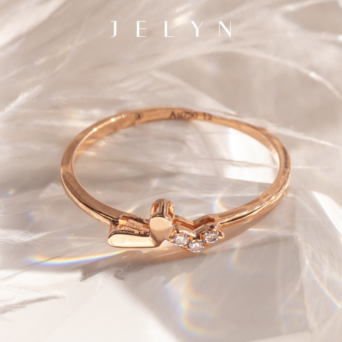 甜甜折纸心心18K金戒指