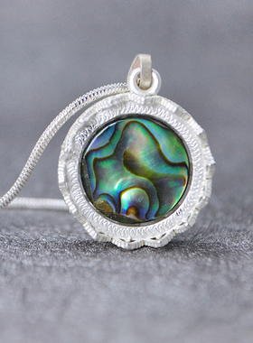 ESCA STUIDO 原创设计海岛系列天然鲍鱼贝厚银手工锁骨链项链女